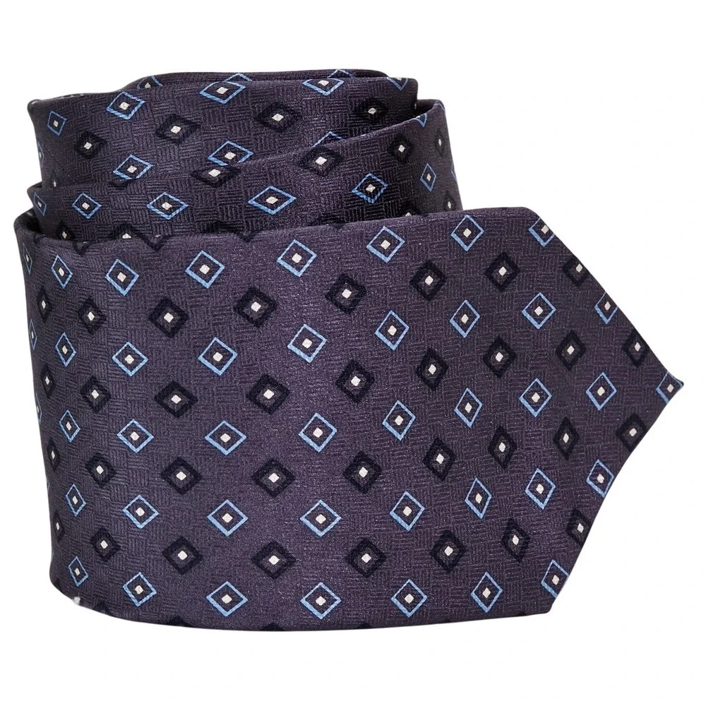 Bill‎ Blass NEO Men's Necktie 100% Silk Designer Purple Geometric Diamond China